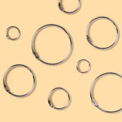 Up & Up 8ct Binder Rings - Up&up™: Metal Book Rings For Index Cards, Silver Clips And Fasteners, 2.25" Width, 4.16" Height