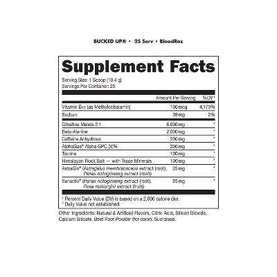 Bucked Up Pre-Workout Supplement Powder - Red Raz - 9.35oz 4 Bucked Up Pre-Workout Supplement Powder - Red Raz - 9.35oz - Image 4