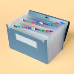 Up & Up 24 Pocket Expanding File Folder Legal Size Slate Blue - Up&up™