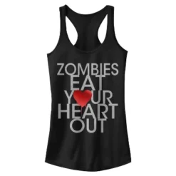 Junior's CHIN UP Halloween Zombies Eat Heart Out Racerback Tank Top -Up & Up Shop GUEST 34c3e09b ac95 482f 8815 49470d931227