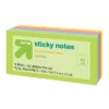Up & Up Sticky Notes 10pk 100ct Per Pack - Up&up™: 3x3 Inch Multicolor, Uncoated Paper, Office Supplies, Glue Binding