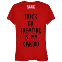 Junior's CHIN UP Trick Or Treating Is My Cardio T-Shirt -Up & Up Shop GUEST 4dd7d193 597a 4454 9ad7 a824f1be2c37