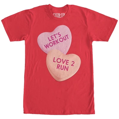 Women's CHIN UP Valentine Heart Candy Workout Boyfriend Tee 3 Women's CHIN UP Valentine Heart Candy Workout Boyfriend Tee - Image 3