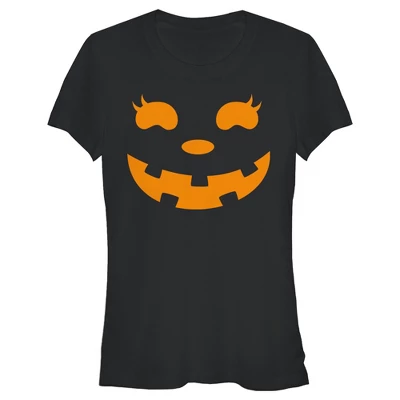 Junior's CHIN UP Halloween Jack O' Lantern Face T-Shirt 3 Junior's CHIN UP Halloween Jack O' Lantern Face T-Shirt - Image 3