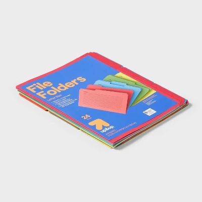 Up & Up 24ct Letter Size File Folders Primary Colors - Up&up™: Cardstock, Top Tab, Multicolor, 9.5"x11.625", 1 Pocket 2 Up & Up 24ct Letter Size File Folders Primary Colors - Up&up™: Cardstock, Top Tab, Multicolor, 9.5"x11.625", 1 Pocket - Image 2