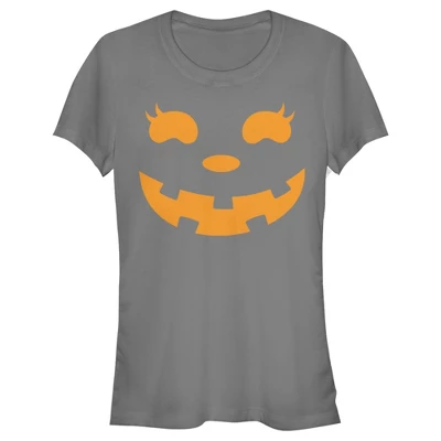 Junior's CHIN UP Halloween Jack O' Lantern Face T-Shirt 4 Junior's CHIN UP Halloween Jack O' Lantern Face T-Shirt - Image 4