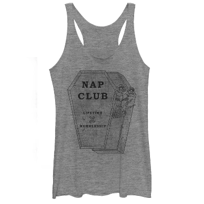 Women's CHIN UP Halloween Nap Club Coffin Racerback Tank Top 3 Women's CHIN UP Halloween Nap Club Coffin Racerback Tank Top - Image 3