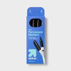 Up & Up 4ct Permanent Markers Fine Tip Black - Up&up™: School Supplies, Water-Resistant, Art & Office, Ages 8+ -Up & Up Shop GUEST 8af69d26 1731 413e 8ea6 6215832587f3