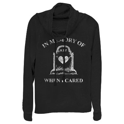 Junior's CHIN UP Halloween In Memory Of Caring Cowl Neck Sweatshirt 1 Junior's CHIN UP Halloween In Memory Of Caring Cowl Neck Sweatshirt