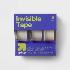 Up & Up 3pk Invisible Tape - Up&up™: Clear Tape Refills For Dispenser, 0.75" Width, 350" Length, Plastic Material -Up & Up Shop GUEST a53f0740 be1f 470e 958c cb16de740372