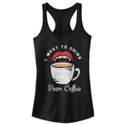 Junior's CHIN UP Halloween Want Your Coffee Racerback Tank Top -Up & Up Shop GUEST afd5cbbd e034 4c5b b021 e1b976d7e014