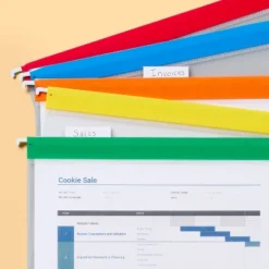 Up & Up 10ct Hanging File Folders Letter Size Multicolor - Up&up™: Plastic Filing, Polypropylene, Clear Cover, 12 Sheet Capacity