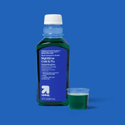 Up & Up Nighttime Cold & Flu Multi-symptom Relief Liquid - 12 Fl Oz - Up&up™ 1 Up & Up Nighttime Cold & Flu Multi-symptom Relief Liquid - 12 Fl Oz - Up&up™