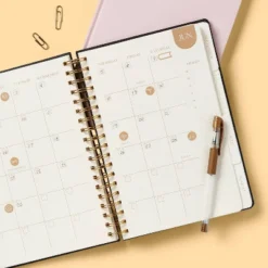 Up & Up Twin Wire 7"x10" Planner Black Leatherette - Up&up™