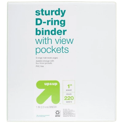 6pk 1" D Ring Binder White - Up & Up™ 2 6pk 1" D Ring Binder White - Up & Up™ - Image 2