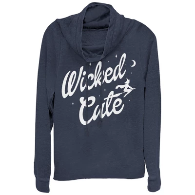 Junior's CHIN UP Halloween Wicked Cute Witch Cowl Neck Sweatshirt 4 Junior's CHIN UP Halloween Wicked Cute Witch Cowl Neck Sweatshirt - Image 4