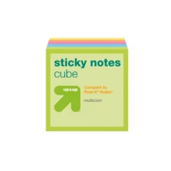 Up & Up Sticky Notes Cube 1.88" X 1.88" Multicolor - Up&up™: 400 Sheets, Small Sticky Pads, Office Supplies, Uncoated Paper -Up & Up Shop GUEST faacaacb 7491 46b3 948e eeea65d6eb5f