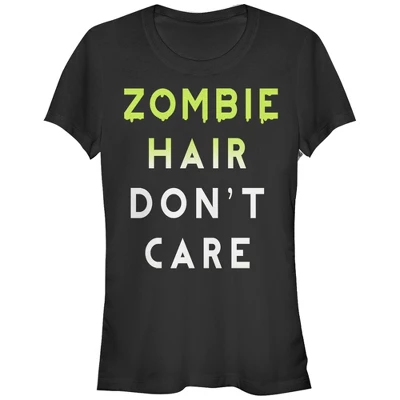 Junior's CHIN UP Halloween Zombie Hair Don't Care T-Shirt 2 Junior's CHIN UP Halloween Zombie Hair Don't Care T-Shirt - Image 2